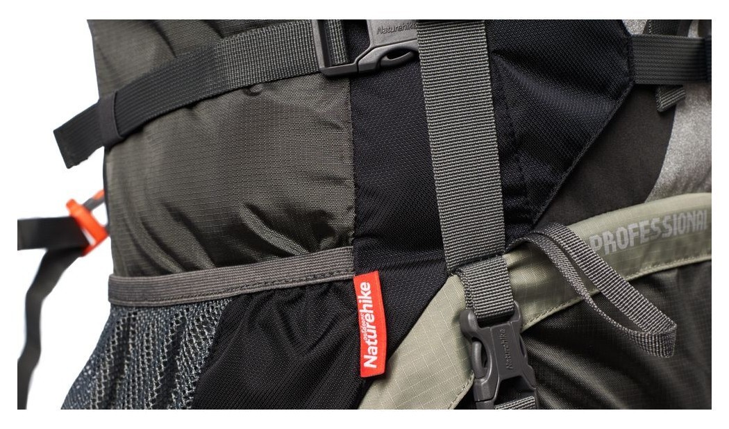 Рюкзак туристический Naturehike NH70B070-B, 70 л+5 л, черно-серый