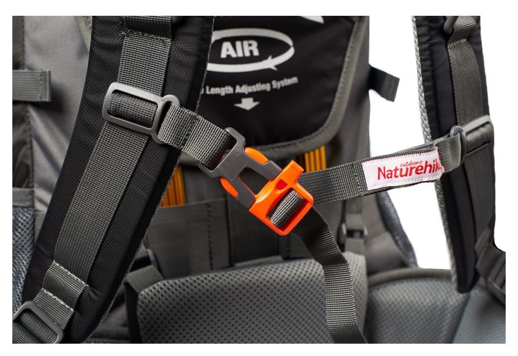 Рюкзак туристический Naturehike NH70B070-B, 70 л+5 л, черно-серый