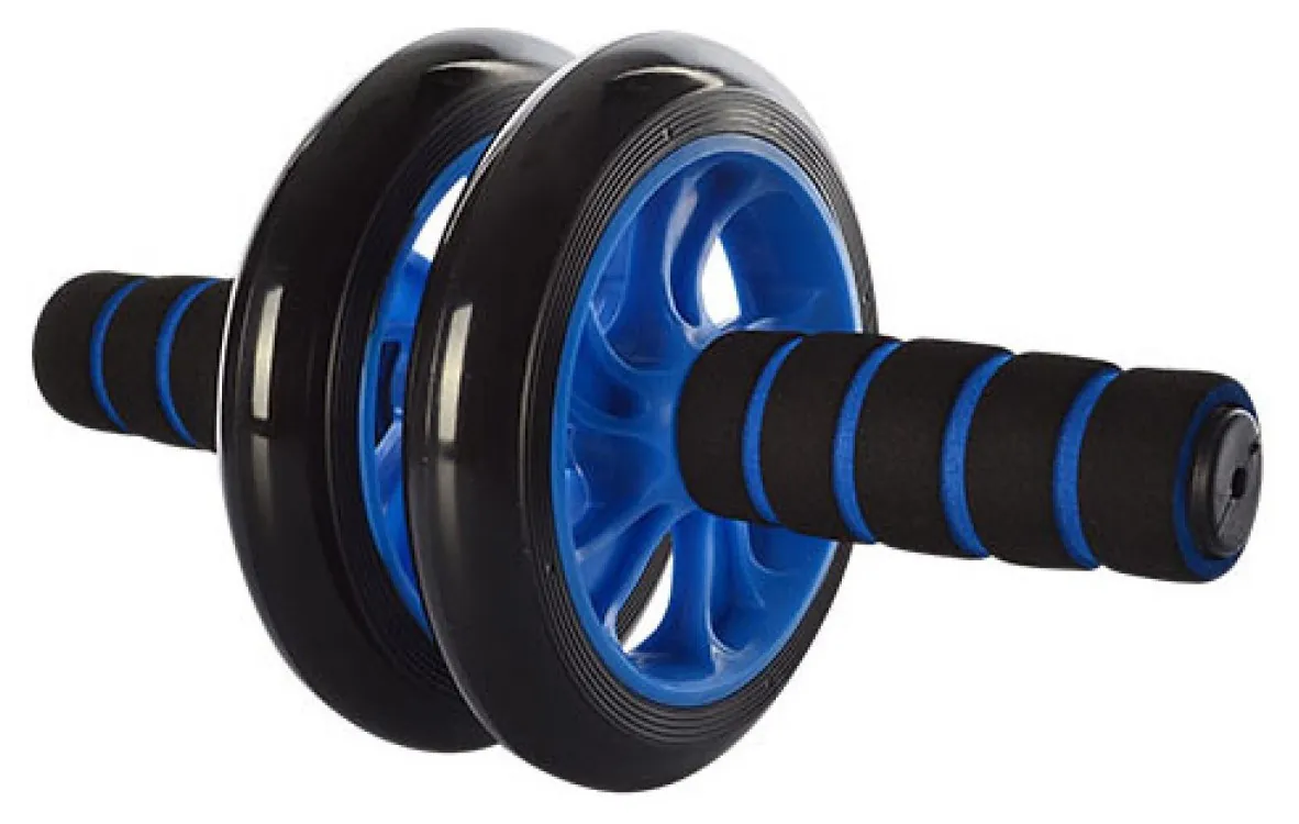 Ролик для пресу подвійний EasyFit з килимком Синій (EFIT_EF-1352-B)