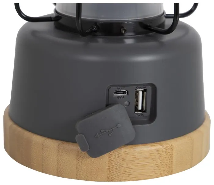 Ліхтар кемпінговий Bo-Camp Harlington Rechargable Dimming 370 Lumen Bamboo-Grey (5818921)