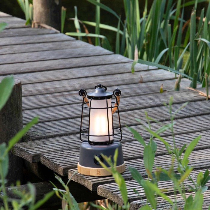 Ліхтар кемпінговий Bo-Camp Harlington Rechargable Dimming 370 Lumen Bamboo-Grey (5818921)
