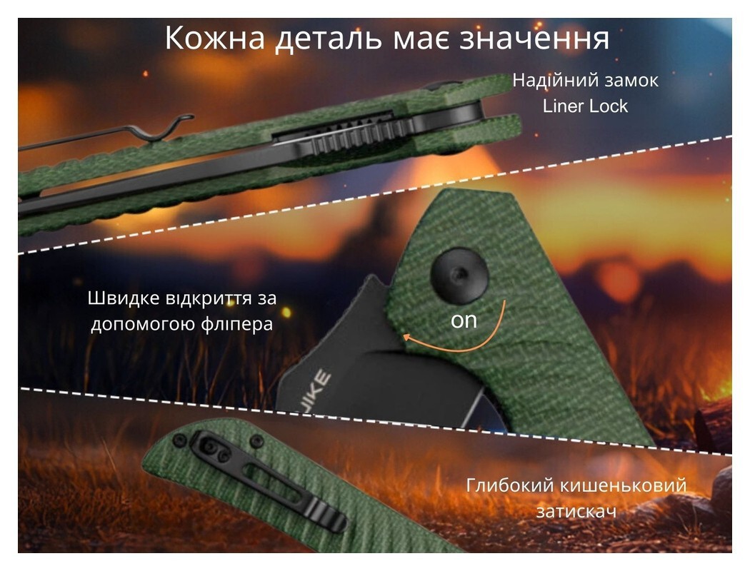 Ніж складаний Ruike P123-MG, укр, укр