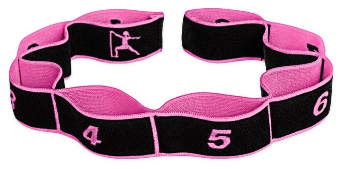 Эспандер лента EasyFit с петлями для тренировок розовый (EASY)