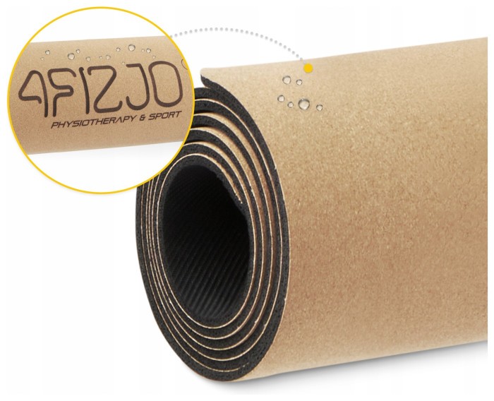 Килимок (мат) спортивний 4FIZJO Cork 183 x 61 x 0.4 см для йоги та фітнесу (P-5907739319562)