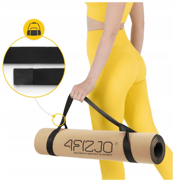 Килимок (мат) спортивний 4FIZJO Cork 183 x 61 x 0.4 см для йоги та фітнесу (P-5907739319562)