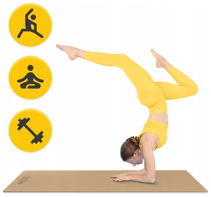 Килимок (мат) спортивний 4FIZJO Cork 183 x 61 x 0.4 см для йоги та фітнесу (P-5907739319562)