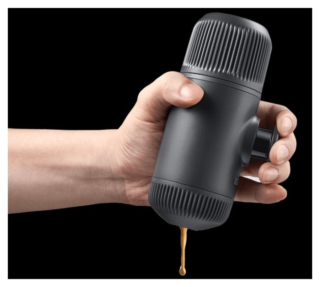 Портативна еспресо-кавоварка Wacaco Nanopresso сіра з чохлом, механічна, для меленої кави, укр, укр