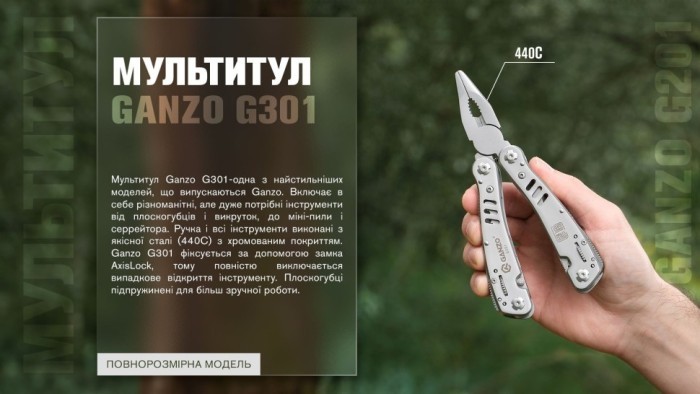 Мультитул Multi Tool Ganzo G301, укр, укр