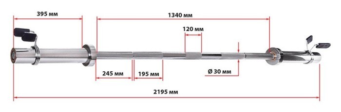 Штанга олімпійська, гумова на 100 кг, укр, укр