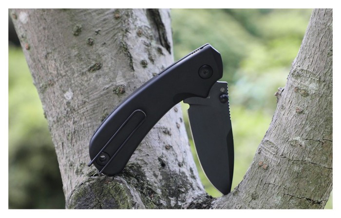 Ніж складаний кишеньковий Ruike P736-AB, (7.5 см) 14C28N / алюміній, чорний
