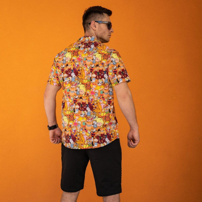 Мужская рубашка с коротким оранжевым рукавом Pobedov Multiki
