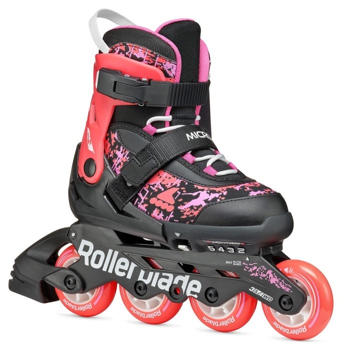 Комплект роликові ковзани Rollerblade Microblade SL black-coral + захист
