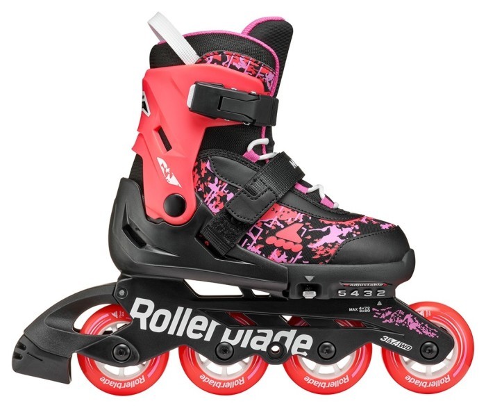 Комплект роликові ковзани Rollerblade Microblade SL black-coral + захист