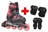 Комплект роликовые коньки Rollerblade Microblade SL black-coral + защита