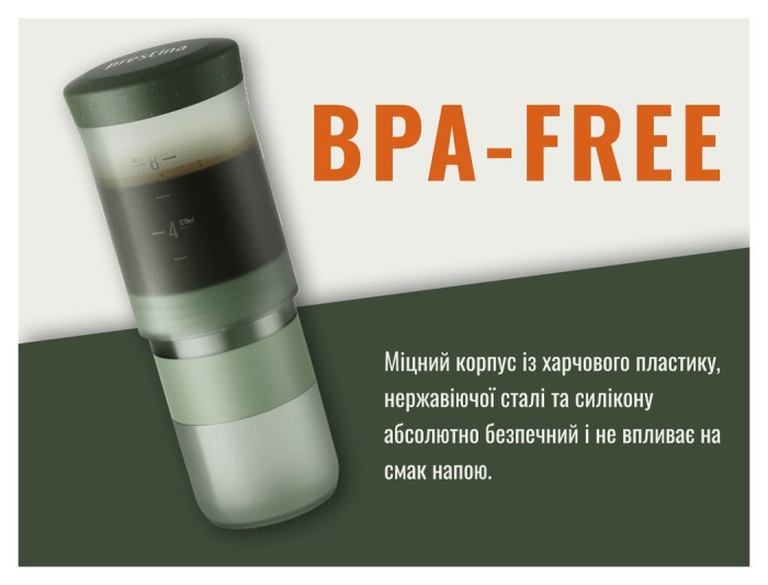 Портативна кавоварка-прес Wacaco Prestina, механічна, для меленої кави, зелена