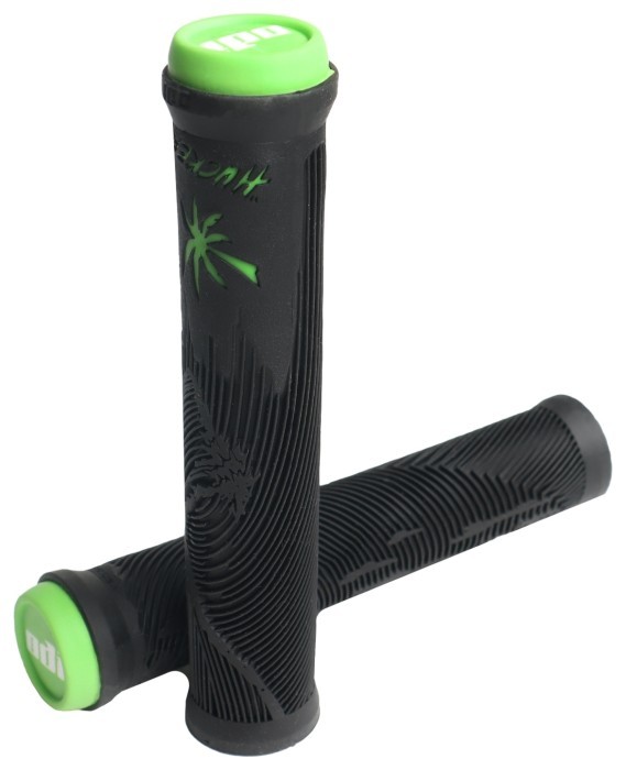 Грипсы ODI Hucker Flangeless 160mm Black Green ODI Hucker Flangeless 160mm