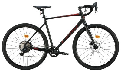 Велосипед AL 28" Leon GR-90 HDD рама-L" черный с красным (матовый) 2024
