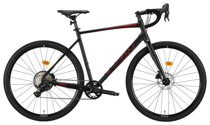Велосипед AL 28" Leon GR-90 HDD рама-L" чорний з червоним (матовий) 2024, укр, укр