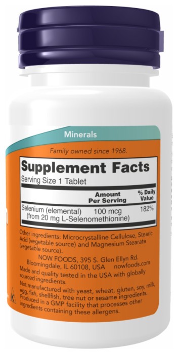 Selenium 100 mcg - 100 tabs
