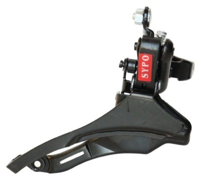 Перемикач перед. нижній хомут н/тяга  max-42T під трубу 28,6мм чорний SYPO YD-Q50