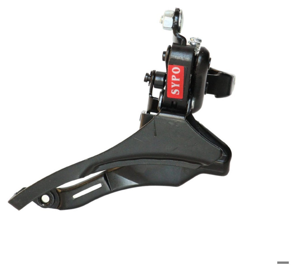 Переключатель перед. нижний хомут н/тяга max-42T под трубу 28,6мм черный SYPO YD-Q50