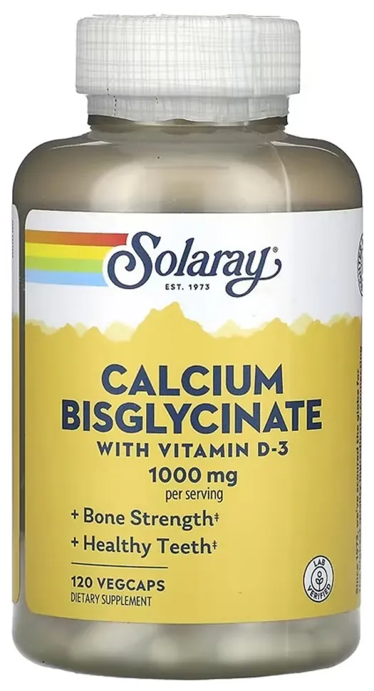 Calcium Bisglycinate with Vitamin D-3 1000mg - 120 vcaps (DSN_2023-10-6783)