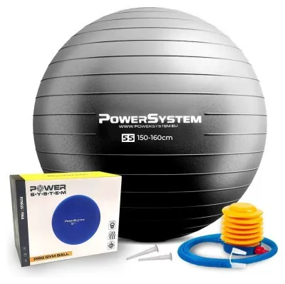 М'яч для фітнесу (фітбол) Power System PS-4011 Ø55 cm PRO Gymball Black