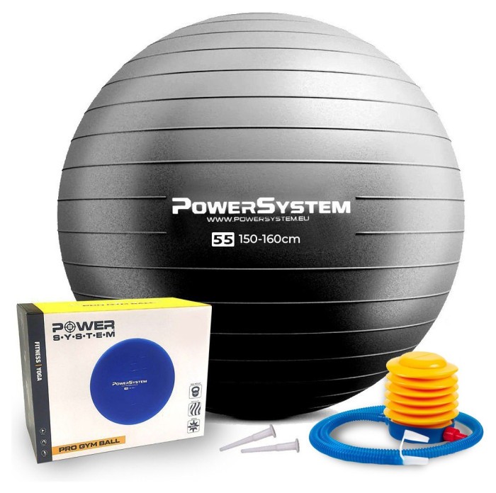 М'яч для фітнесу (фітбол) Power System PS-4011 Ø55 cm PRO Gymball Black