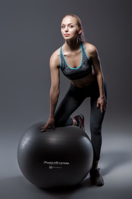 М'яч для фітнесу (фітбол) Power System PS-4011 Ø55 cm PRO Gymball Black