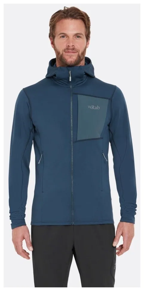 Чоловіча флісова кофта Rab Superflux Hoody, Tempest Blue (L)
