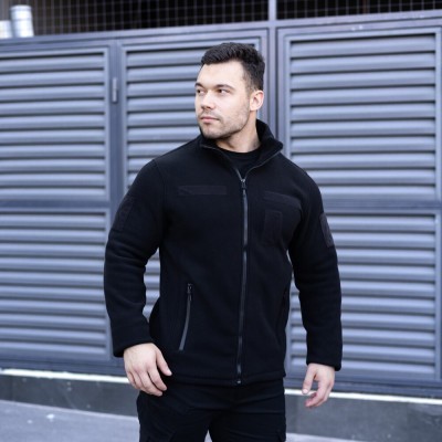 Толстовка флісова Pobedov Voin з липучками Чорний 3XL BLto2 5413XLba