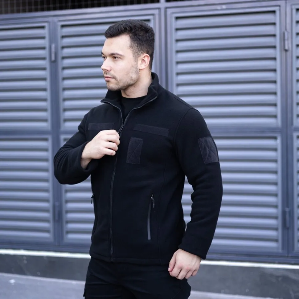 Толстовка флісова Pobedov Voin з липучками Чорний 3XL BLto2 5413XLba (XXXL)