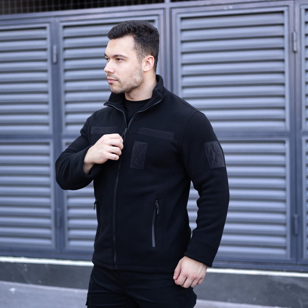 Толстовка флісова Pobedov Voin з липучками Чорний 3XL BLto2 5413XLba