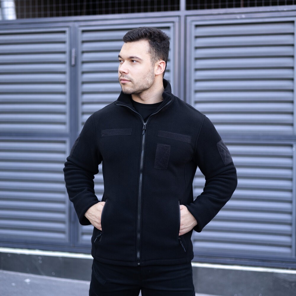 Толстовка флісова Pobedov Voin з липучками Чорний 3XL BLto2 5413XLba