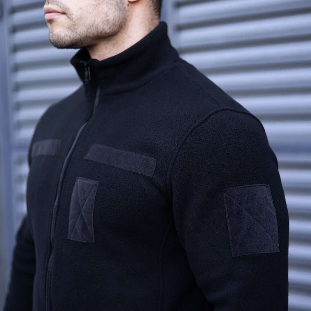 Толстовка флісова Pobedov Voin з липучками Чорний 3XL BLto2 5413XLba