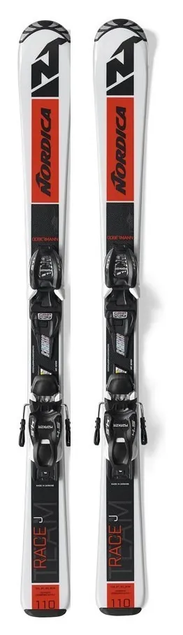 Лижі гірські комплект для підлітків Nordica TEAM J FDT+JR 4.5 120см Black/red/white (0A0346+0C9024MF001) (120 см black, red, white)