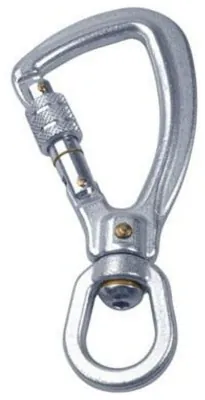 Карабін з вертлюгом Singing Rock Twister Hook,Screw Gate Zink-plated