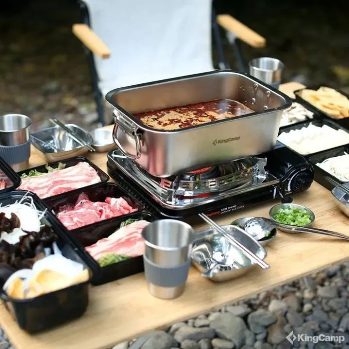 Набір посуду для кемпінгу на 4 особи KingCamp Hot Pot set pro KA2310 silver