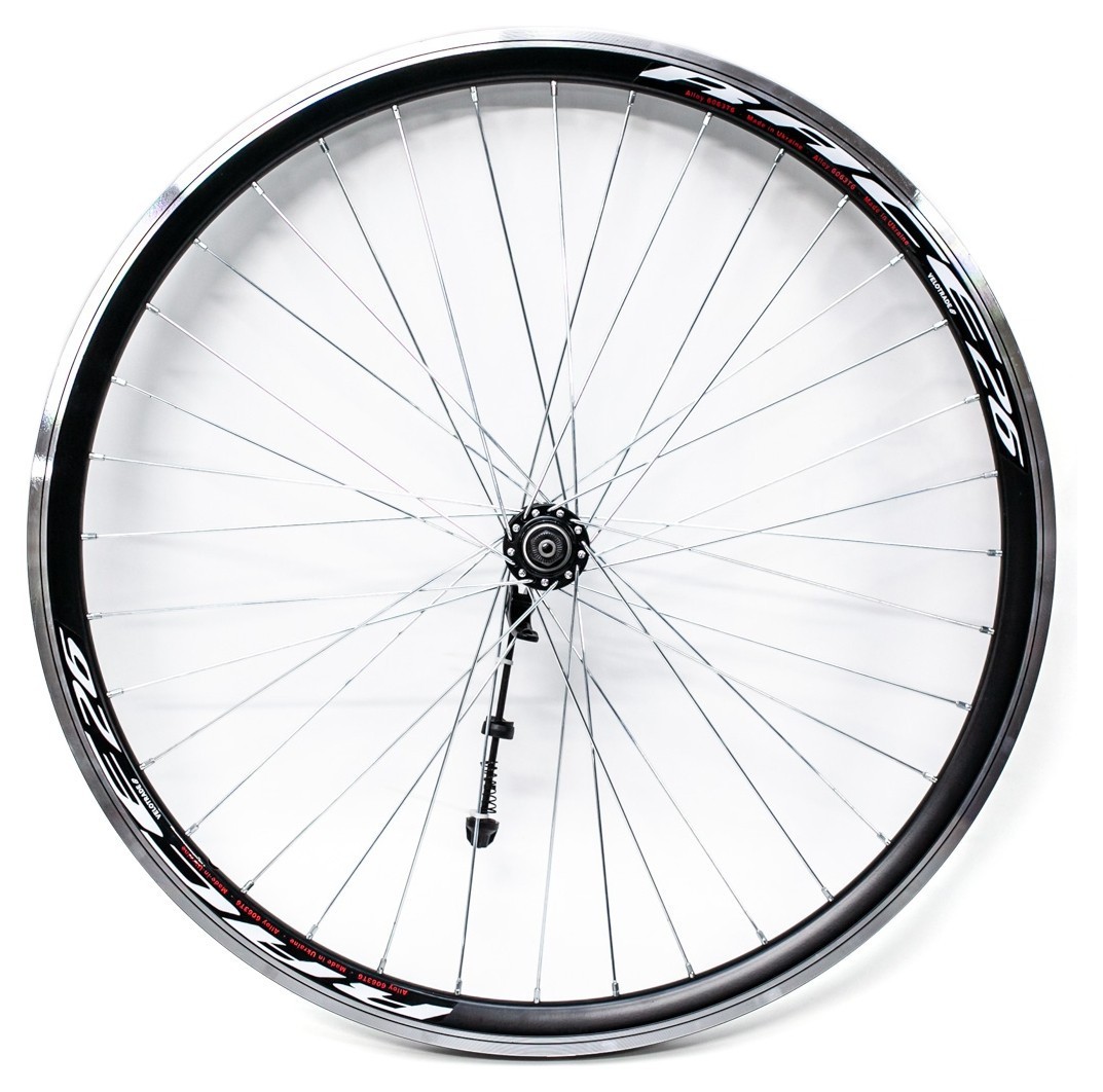 Колесо пров. VLT 26" AL 36H двост. чорн.; Втулка SHUNFENG SF-A221F Vbr, колір чорний, на пром. підшипн.