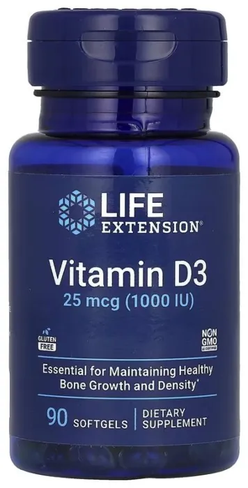Vitamin D3 25 mcg (1000 IU) - 90 softgels