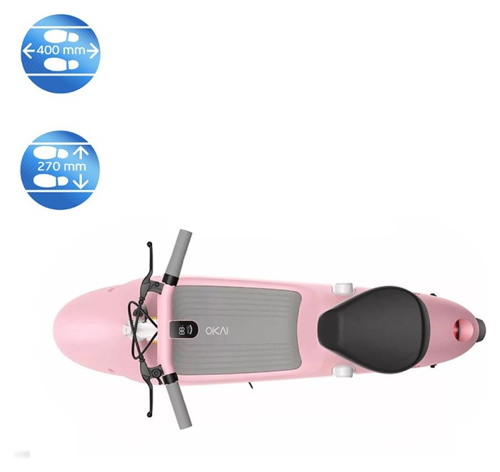 Електросамокат з сидінням OKAI Ceetle PRO EA10C Pink 10', 350(900)W, 25Km/h, 10.4Ah, 55Km, 20%, NFC, App.29kg