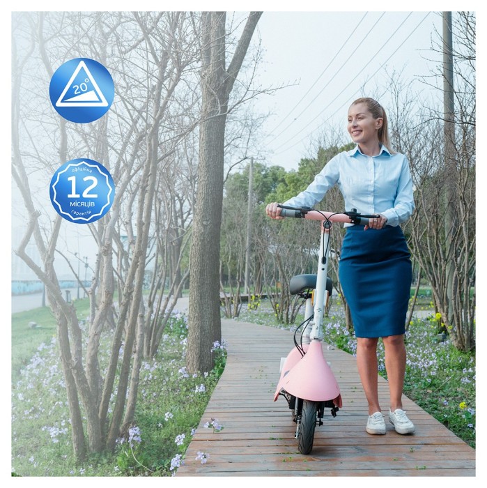 Електросамокат з сидінням OKAI Ceetle PRO EA10C Pink 10', 350(900)W, 25Km/h, 10.4Ah, 55Km, 20%, NFC, App.29kg