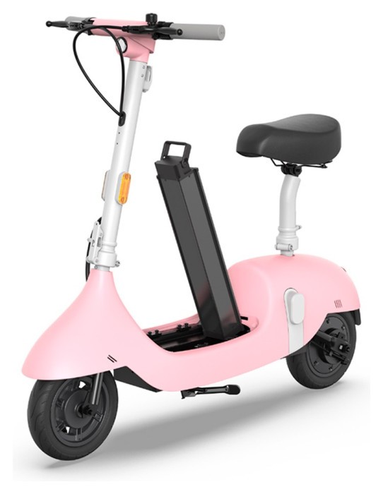 Електросамокат з сидінням OKAI Ceetle PRO EA10C Pink 10', 350(900)W, 25Km/h, 10.4Ah, 55Km, 20%, NFC, App.29kg