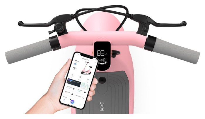 Електросамокат з сидінням OKAI Ceetle PRO EA10C Pink 10', 350(900)W, 25Km/h, 10.4Ah, 55Km, 20%, NFC, App.29kg