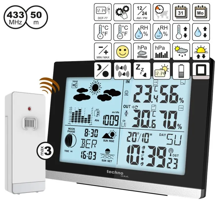 Метеостанция Technoline WS6762 Black (WS6762)
