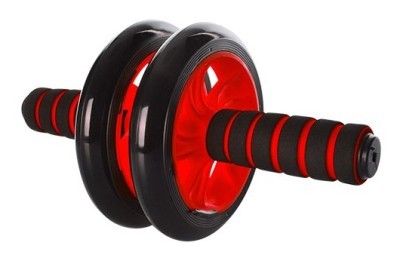 Ролик для пресса двойной EasyFit с ковриком Красный