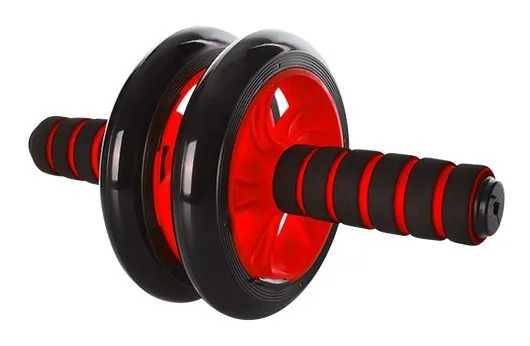 Ролик для пресу подвійний EasyFit з килимком Червоний (EFIT_EF-1352-R)