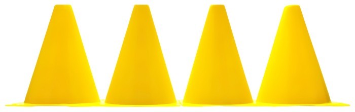 Конуси-фішки спортивні EasyFit 17 см (набір з 4 штук) жовті, укр, укр