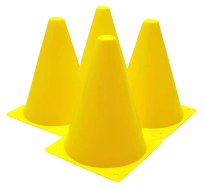 Конуси-фішки спортивні EasyFit 17 см (набір з 4 штук) жовті
