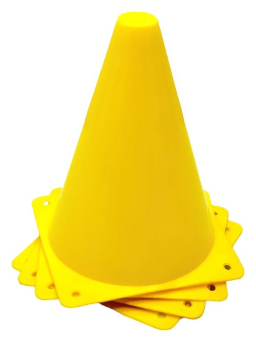 Конуси-фішки спортивні EasyFit 17 см (набір з 4 штук) жовті
